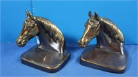 2 Brass Horse Bookends