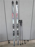 PAIR ATOMIC TWINCAP SKI'S & 'GOODE' SKI POLES