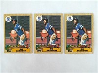 3 1987 Topps Bo Jackson RC Rookie Cards #170