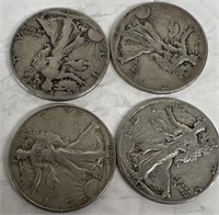 (4) US 1/2 Dollars (Walking Liberty), Silver