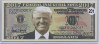 Donald Trump 2017 Federal Inaugural Novelty Note