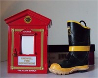 911 Fund Firemen's Boot & Gamewell Fire Call Box