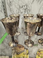 12 Pc Lot Twisted Stem Silver Plate Goblets Made