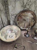 Lot Of Silver Plate As Shown. Paul Revere Bowl