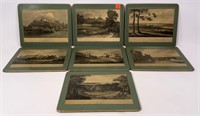 7 placemats, castle scenes, 9.5" x 7.75"