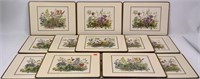 14 placemats, flower garden, 9" x 12" - Pimpernel