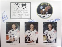 Apollo 11 Crew Signed Lithograph, 14 x 11, w/ COA
