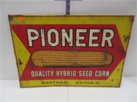 Pioneer sign, STMS, embossed, 19 1/4 x 13 1/4