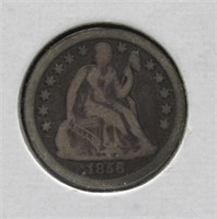 1856 Seated liberty dime VG small date.