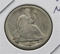 1837 Seated dime first year, no stars VG.