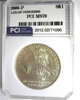2000-P S$1 Library of Congress PCI MS70