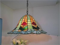 26" Handcrafted, stainglass Swag lamp