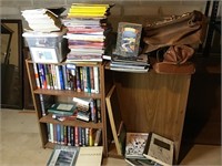 Books, magazines, shelves, etc