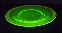 Antique Uranium TIFFIN Etched Gilt Salad Plate