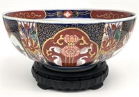 Gold Imari Japan Bowl on Stand