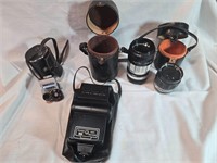Camera lenses, flash and meter