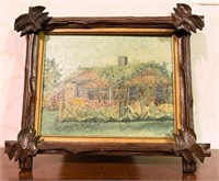 Lot #552A - Trampwork art framed original oil
