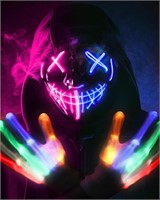 LED Purge Mask & Skeleton Gloves Set