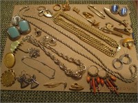 Costume Jewelry Lot To Include Necklaces, Pins,