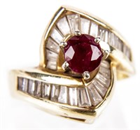 Jewelry 14kt Yellow Gold Ruby & Diamond Ring