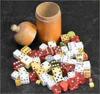 Group Of Vintage Game Dice & Shaker