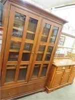 Dbl. Door Wooden Curio Cabinet w/ (8) Shelves &