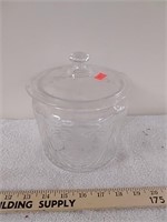 Depression glass candy jar