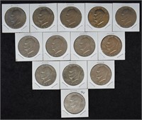 Uncirculated Coins, Ike Dollars Set; 13 pcs.