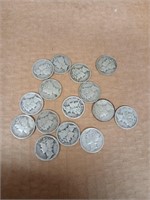 15 mercury dimes