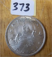 1966 SILVER  Canadian Dollar Coin