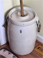 4 gallon stoneware crock butter churn