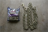 2-NEW 5/16" X 20' CARGO CHAIN W/ CLEVIS GRAB HOOKS
