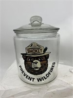 Smokey The Bear Glass Cookie Jar