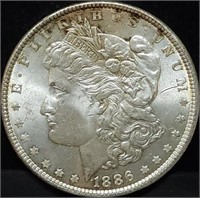 1886 Morgan Silver Dollar Gem BU Toning