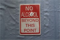 Retro Tin Sign: No Alcohol Beyond This Point