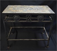 Wrought Iron Mosaic Tile-top SIde Table