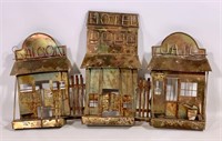 Tin wall hanging, Saloon - Hotel - Jail, copper