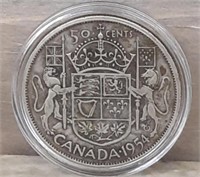 1953 Canadian Silver Half Dollar & protective case