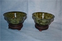Two Jade Spinach Bowls