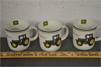 3 John Deere ceramic mugs