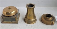 Vintage Brass FIre House Bell, Nozzle & Fitting