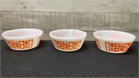 3 Vintage Federal USA Cereal Bowls 5"