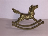 BRASS ROCKING HORSE, ALMOST 6" TALL