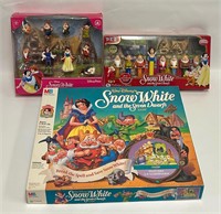 Snow White Action Figures, PEZ, Game lot. Disney