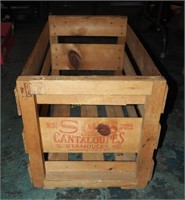 Vtg S & S Cantaloupes Wood Fruit Crate