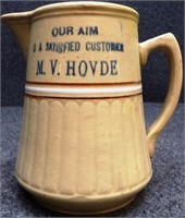 M.V. Hovde Red Wing Advertising Pitcher - Repaired