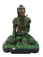 Very Large Burmese Carved Wooden Buddha,