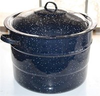 Large Enameled Covered Pot with Lid