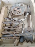 Vintage drill and miscellaneous tools