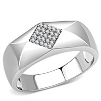 Bold .25ct White Sapphire High Polish Ring